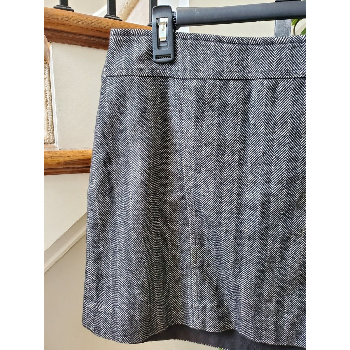 The Limited Womens Gray White Cotton Pull On Pencil & Straight Mini Skirt 8