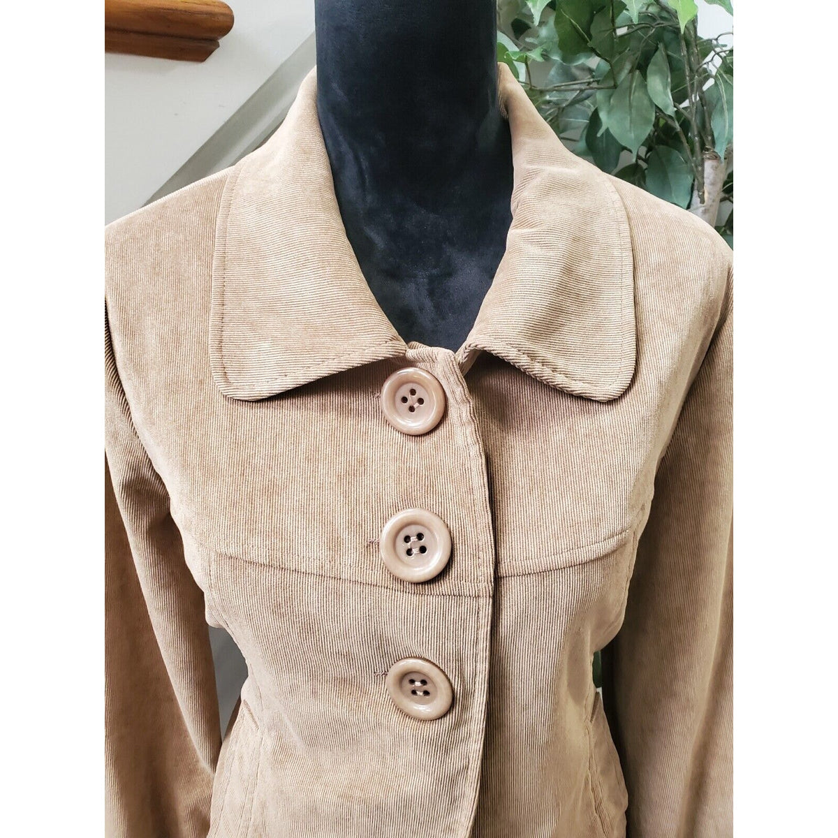 Erin London Womens Brown Single Breasted Three Buttons Front Coat Size Medium
