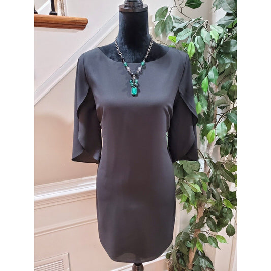 ALI & JAY Black Flutter Sleeve Shift Crew Neck Mini Dress Size M