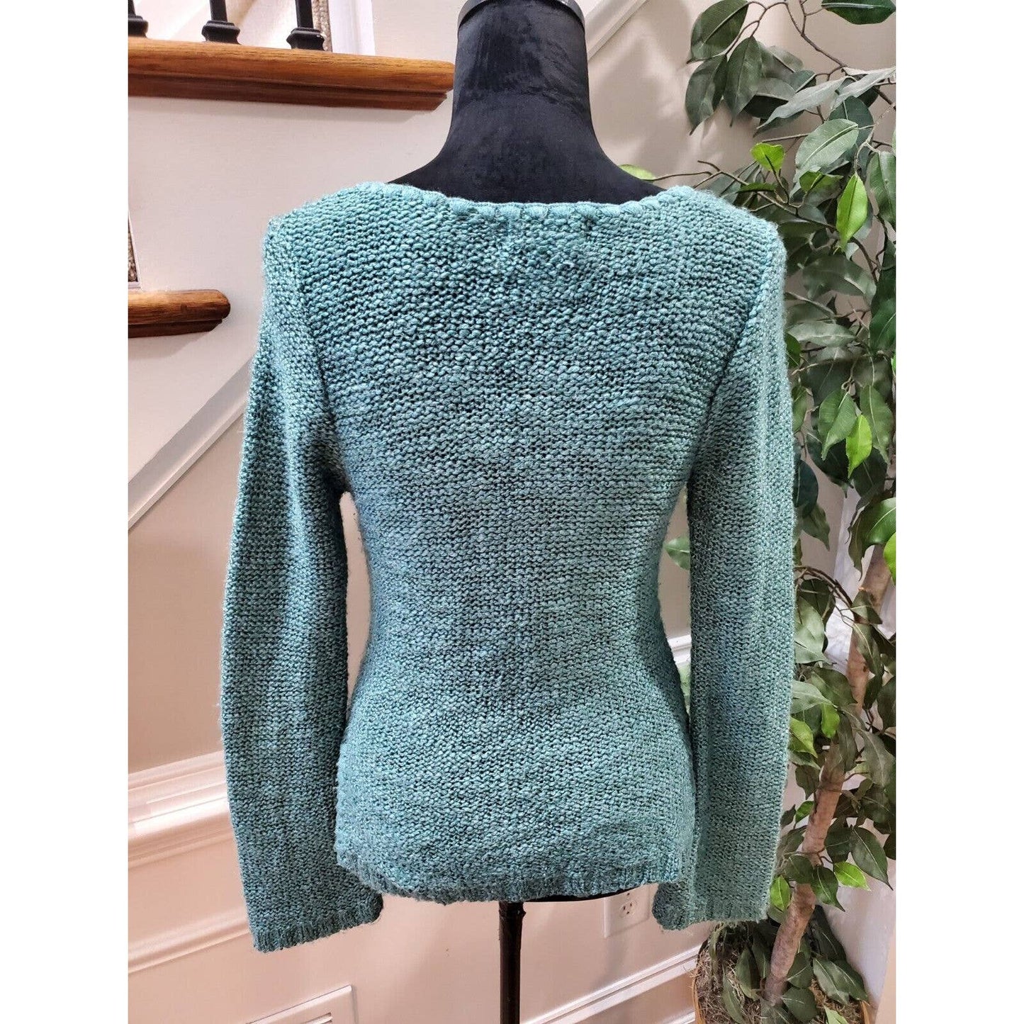American Rag Women's Blue Acrylic Scoop Neck Long Sleeve Knit Sweater XS