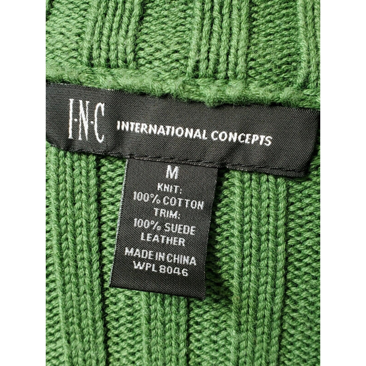 INC International Concepts Womens Green Cotton Casual Front Jacket Size Medium