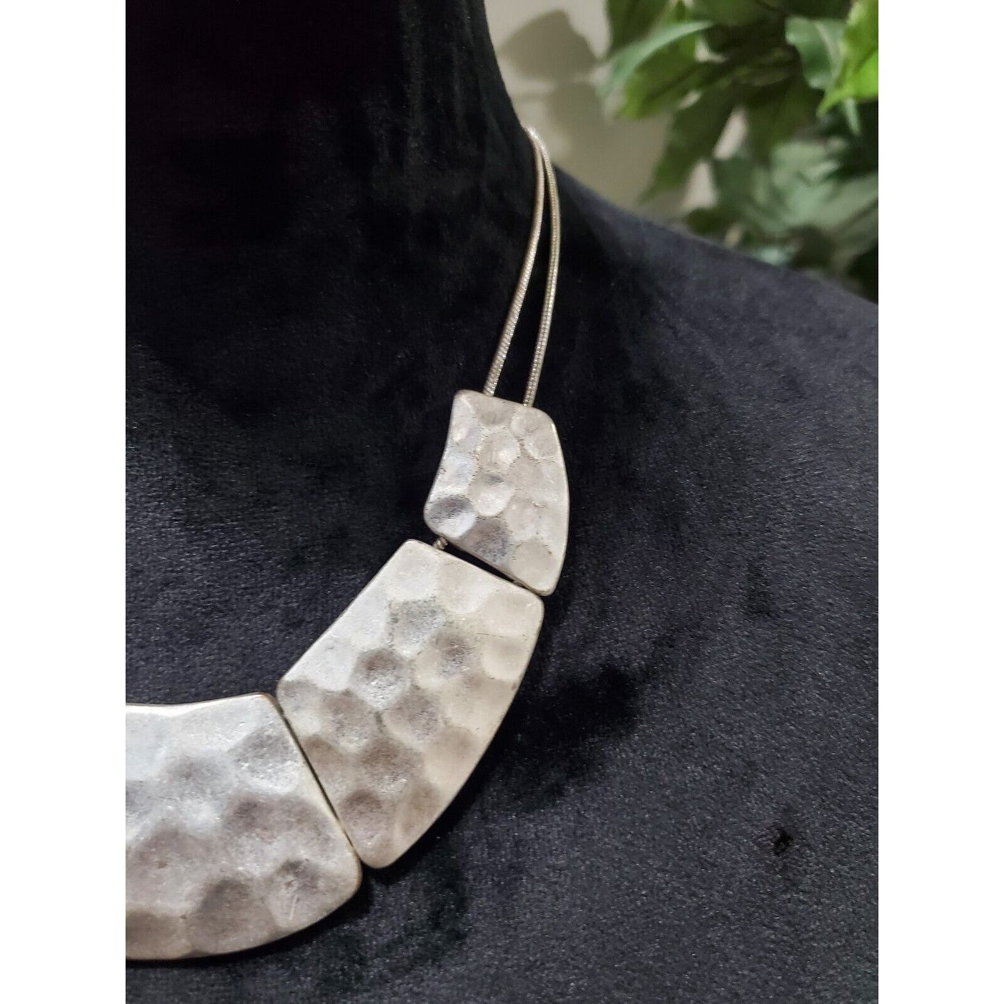 Women's Silver Plated Statement Piece Square Stylish Necklace