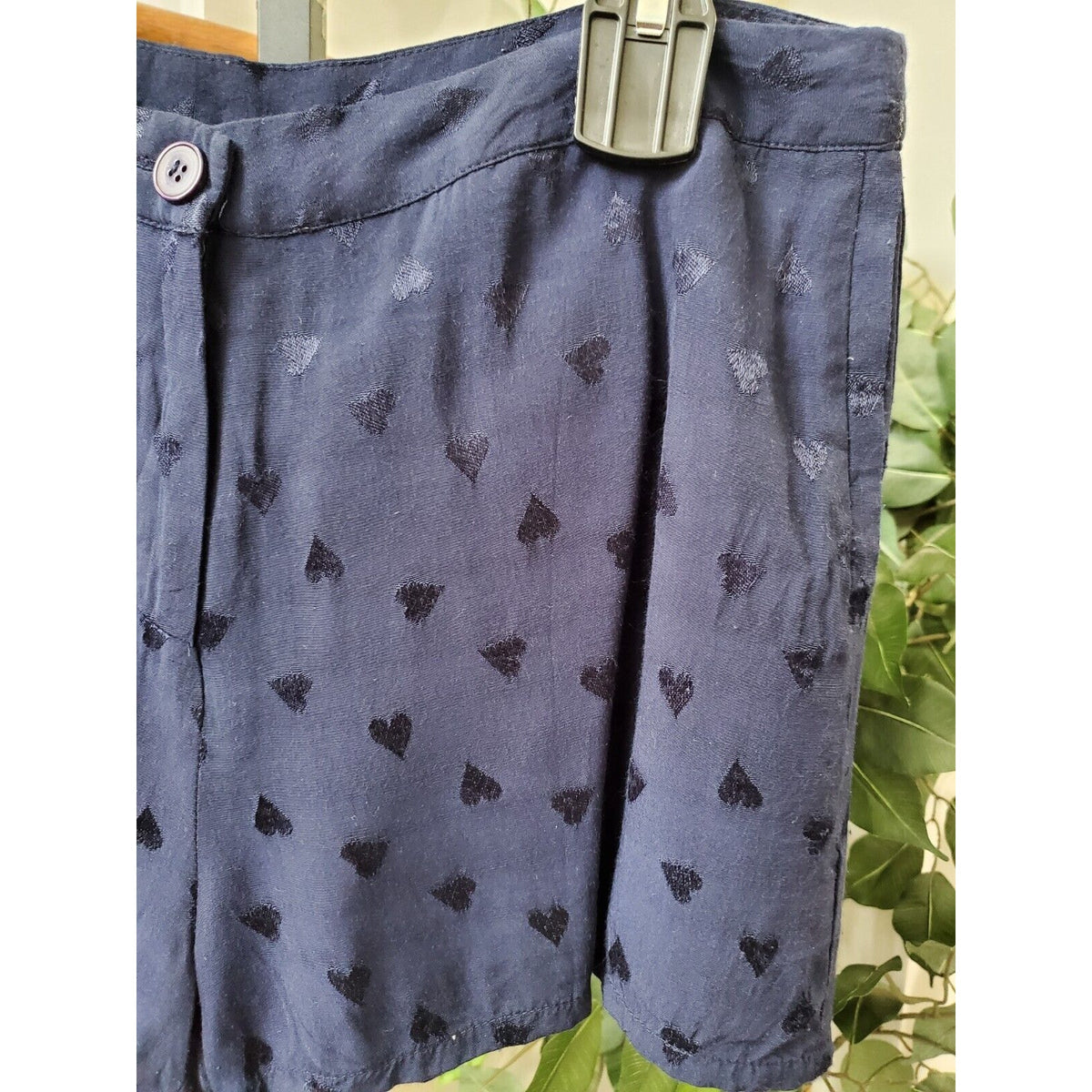 Lab Women's Blue 100% Viscose Flat Front Bottoms Casual Shorts Size Medium
