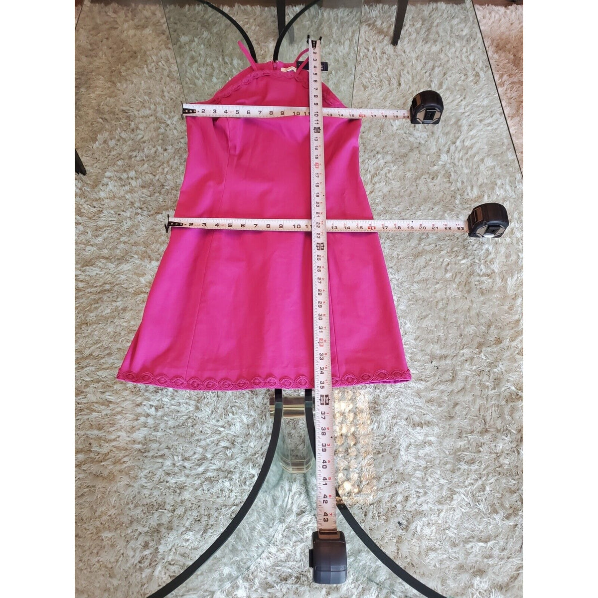 Crown & Ivy Wknd In Lisbon Pink Halter Neck Sleeveless Knee Length Dress Size 6