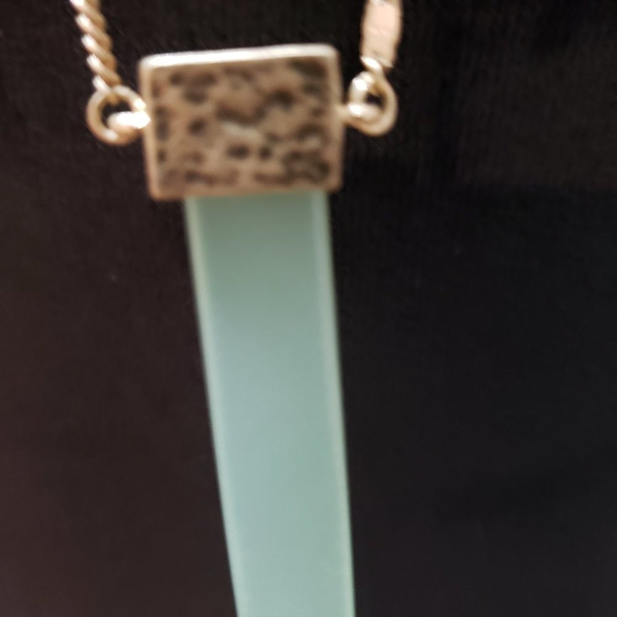 Gold Tone Chain with Crystal Point Light Green Necklace Pendant
