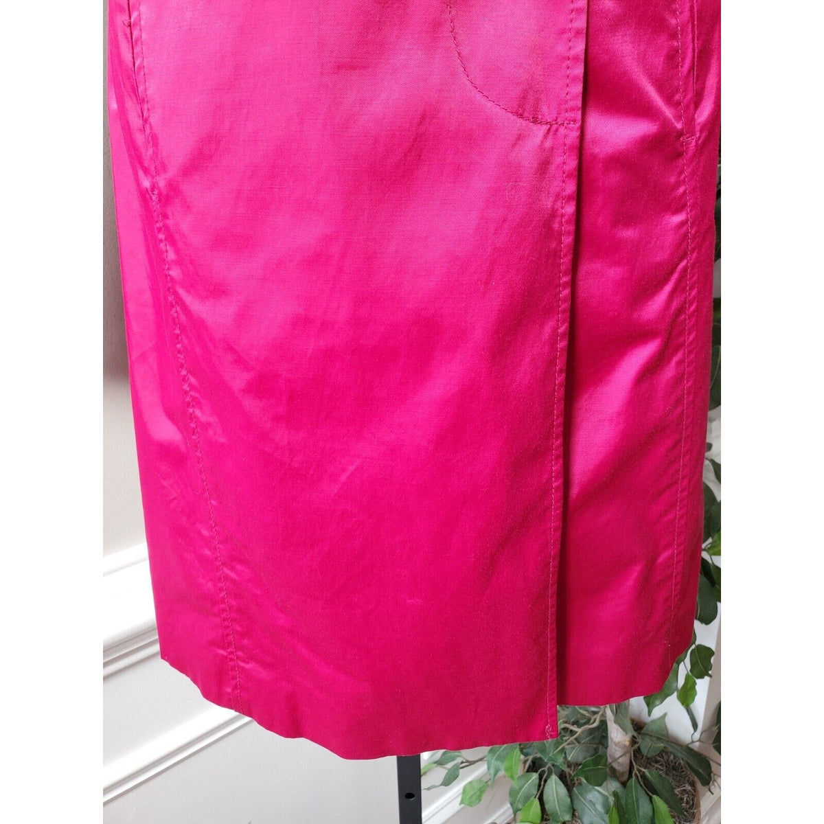 Mossimo Womens Pink Polyester Notch Collar Long Sleeve Belted Coat Jacket Small