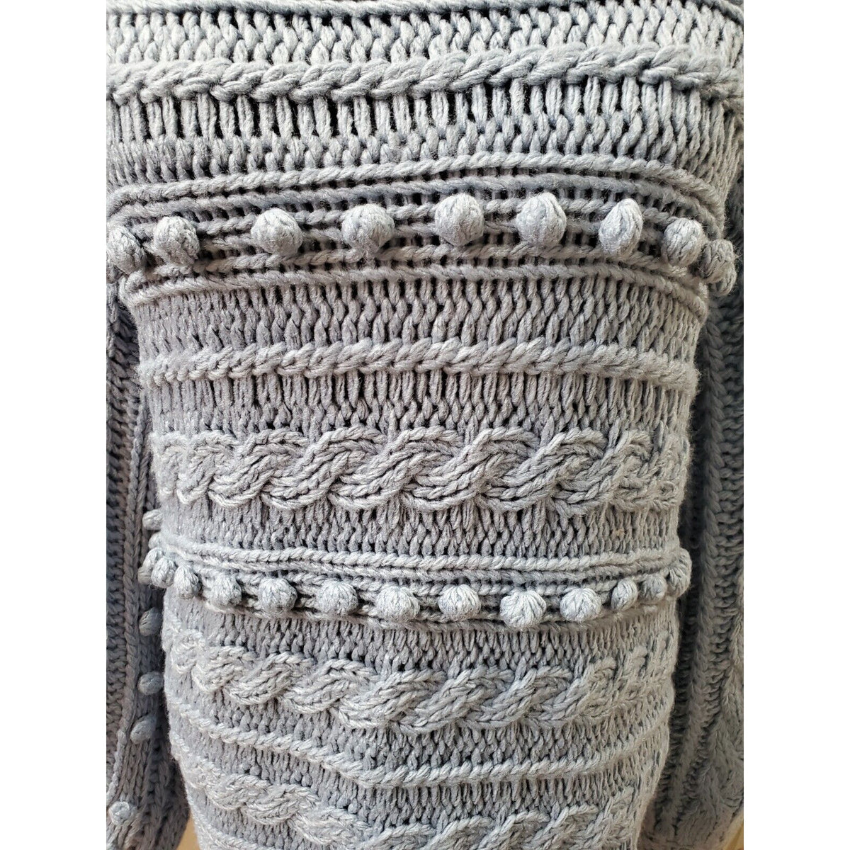 Fashion Nova Hoping For Love Blue Off Shoulder Cable Knit Sweater 2XL