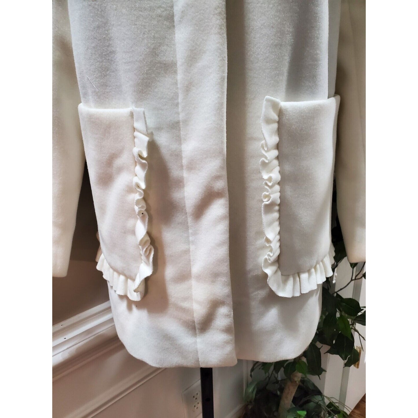 Kaari Blue Women's White Polyester Long Sleeve Buttons Front Casual Coat Size XS