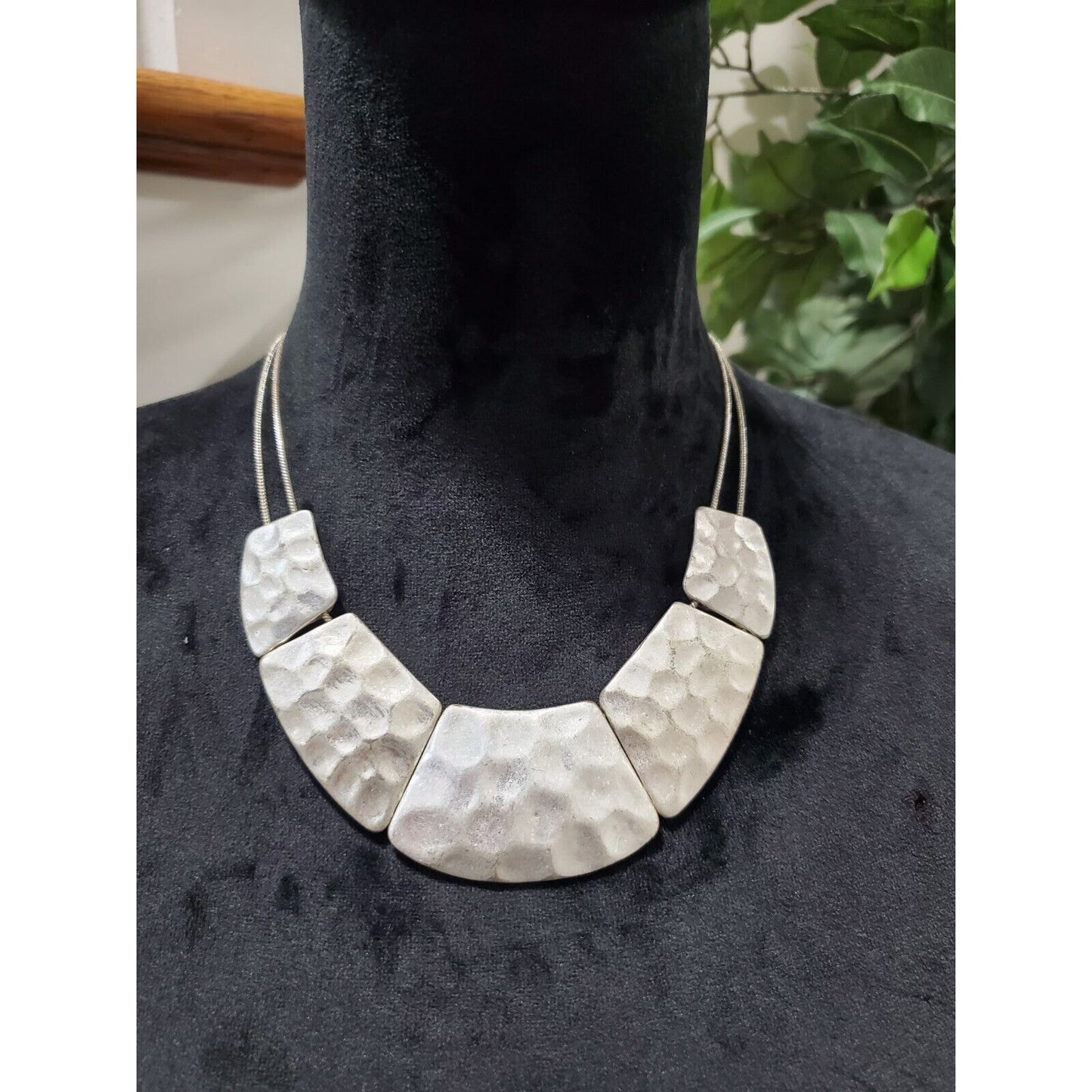 Women's Silver Plated Statement Piece Square Stylish Necklace