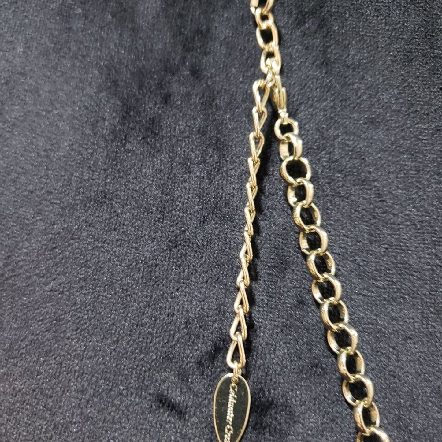 Coldwater Creek Womens Gold Tone Crescent Gemstone Fashion Necklace