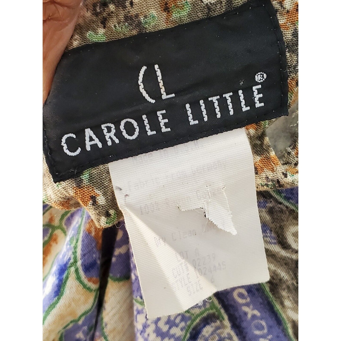 Carole Little Women's Multicolor 100% Rayon V-Neck Long Sleeve Top Blouse Size 6