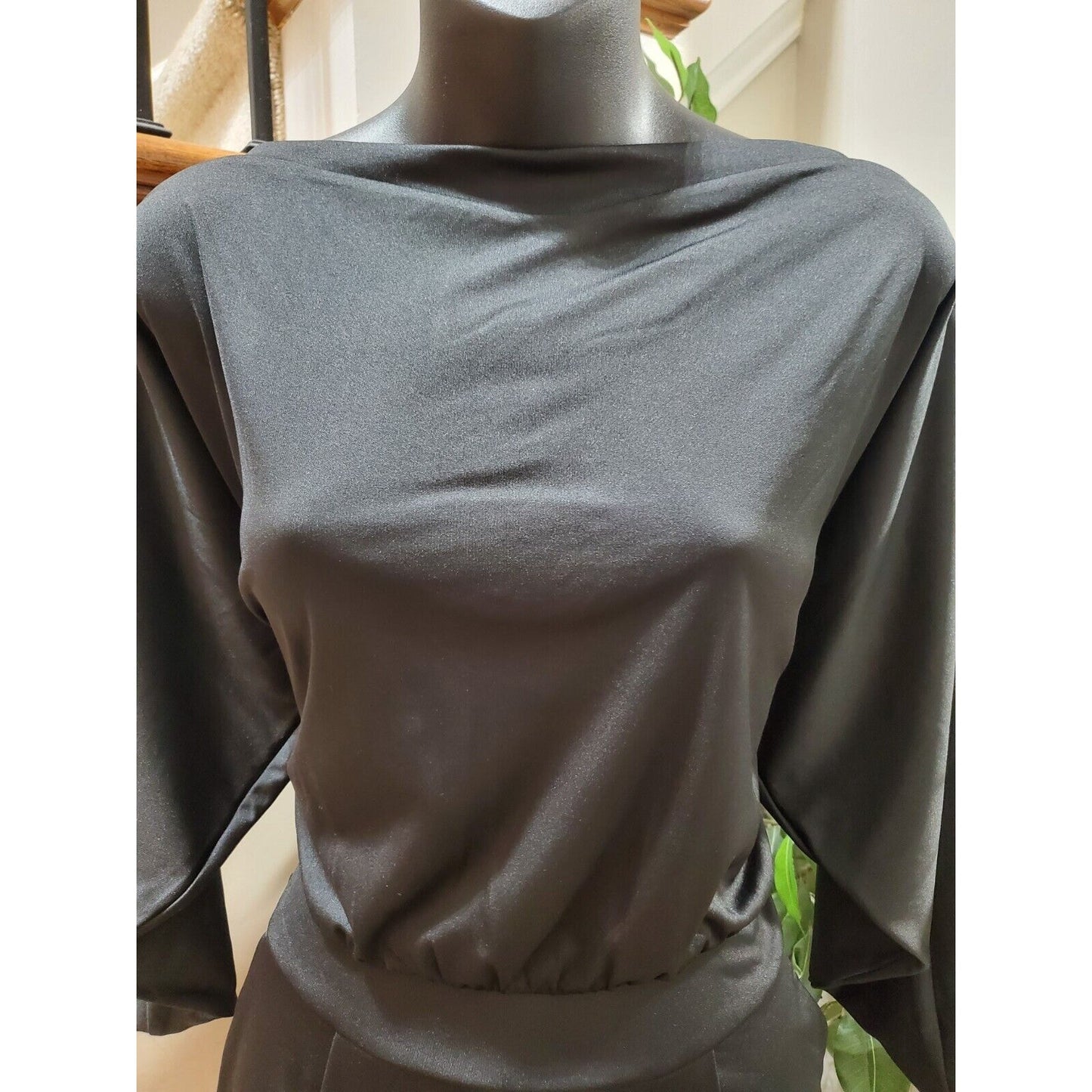 Koh Koh Women's Black Polyester Boat Neck 3/4 Sleeve Casual Jumpsuit Size L