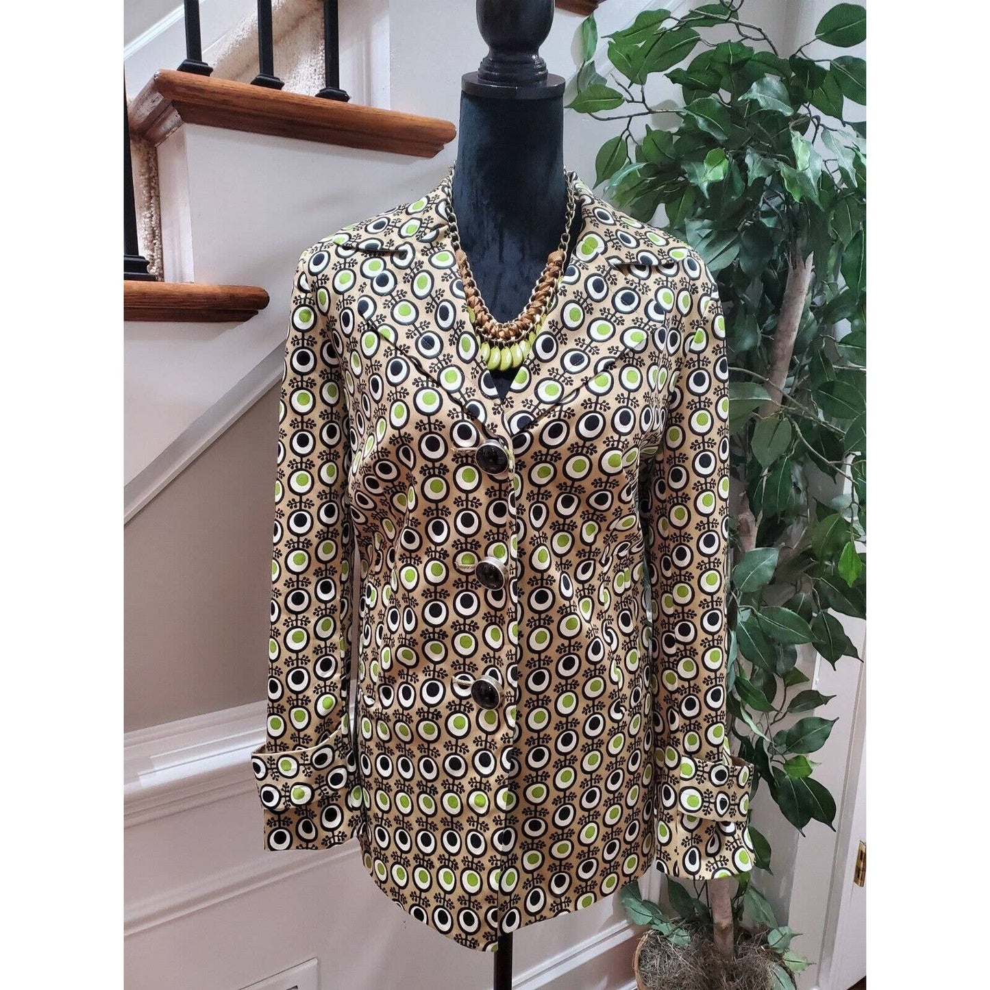 RQT Women's Multicolor Cotton Long Sleeve Single Breasted Blazer Size Medium