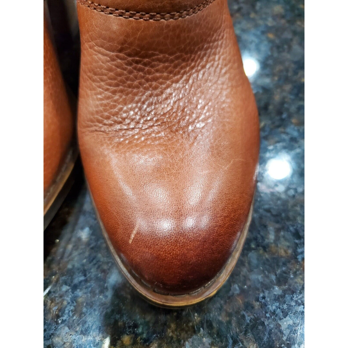 Lucky Brand Women's Ehllen Tan Leather Heeled Ankle Booties Size US 8.5M