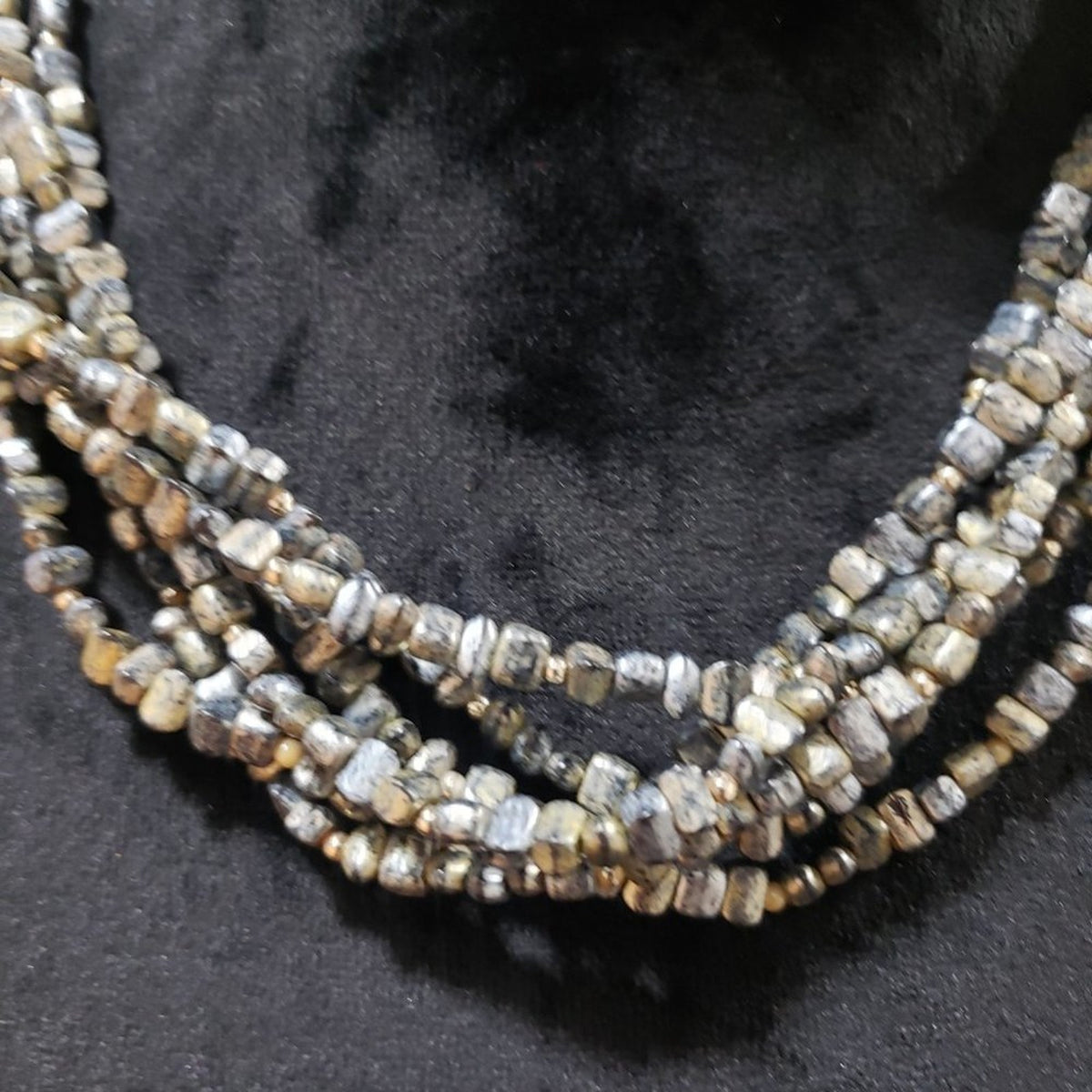 Womens Silver Multilayer Round Beaded Lobster Clasp Fashion Jewelry Necklace