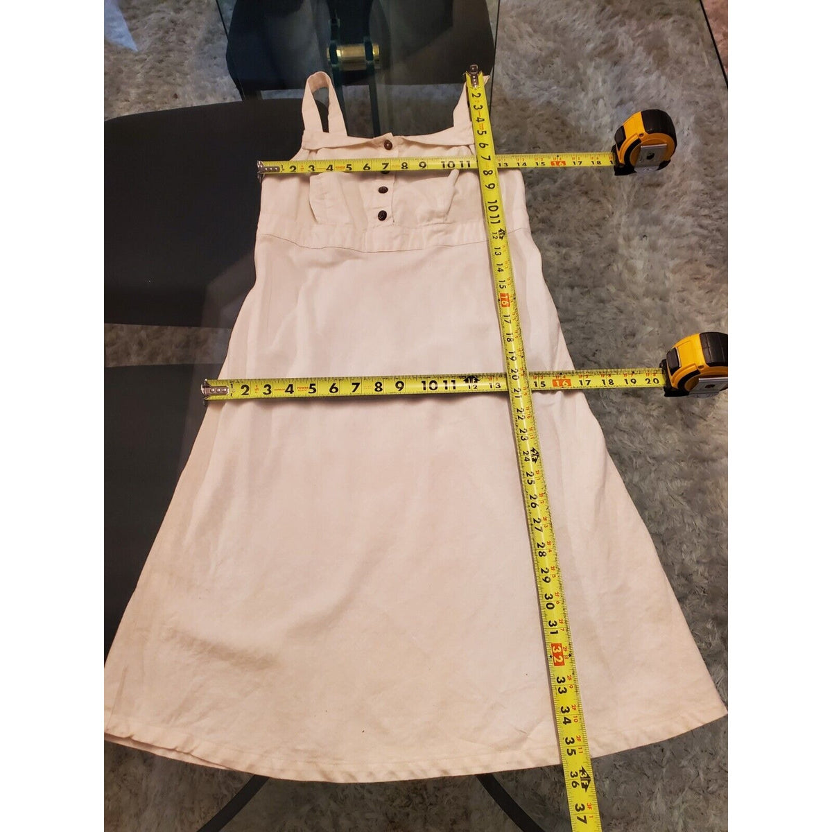 Old Navy Women's White Linen Square Neck Sleeveless Casual Knee Length Dress S