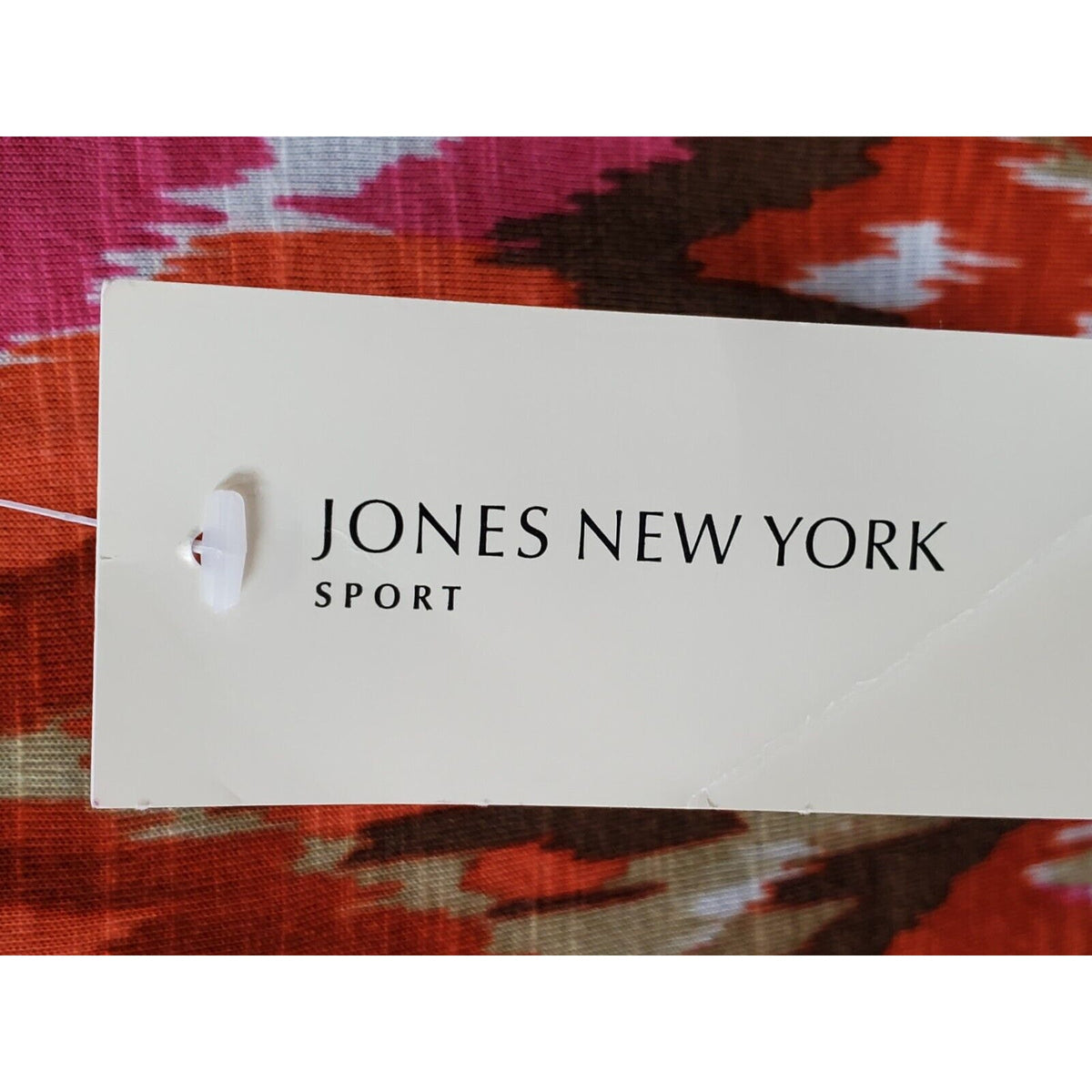 Jones New York Women Multicolor Viscose Scoop Neck Long Sleeve Top Blouse Size M