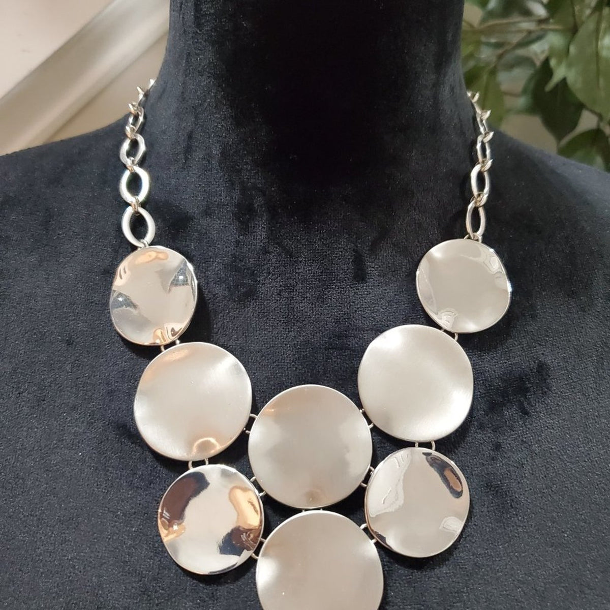 Womens Silver Shining Reflect Steel Ball Pendant Necklace