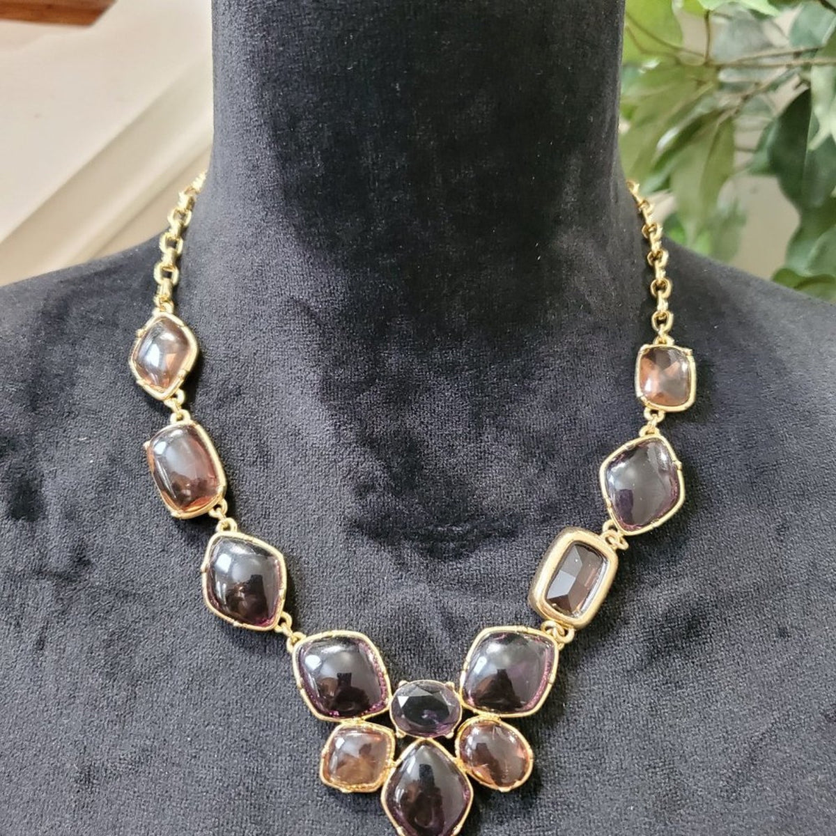 Chaps Women's Gold Tone Black Turquoise Bead Fashion Jewelry Necklace