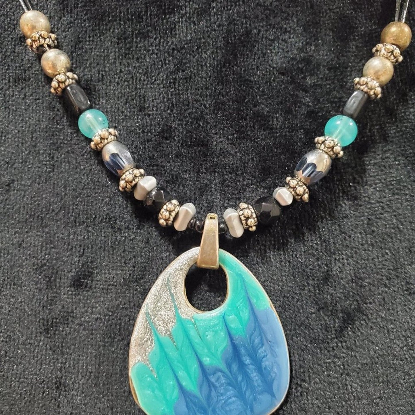 Women's Multicolor and Beads Gold Chain Fashion Jewelry Necklace