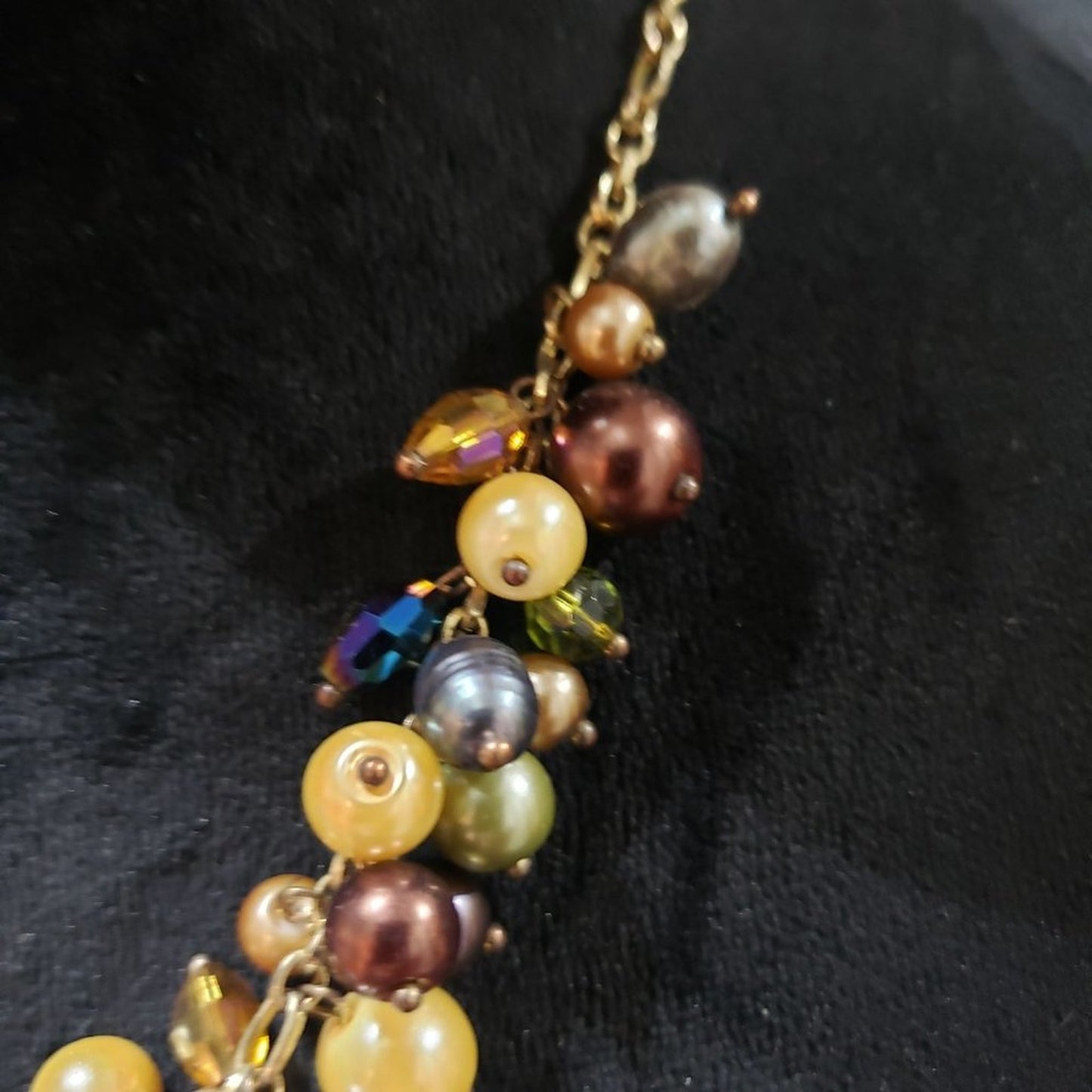 Womens Fashions Multicolor Round Beaded Collar Necklace with Lobster Clasp
