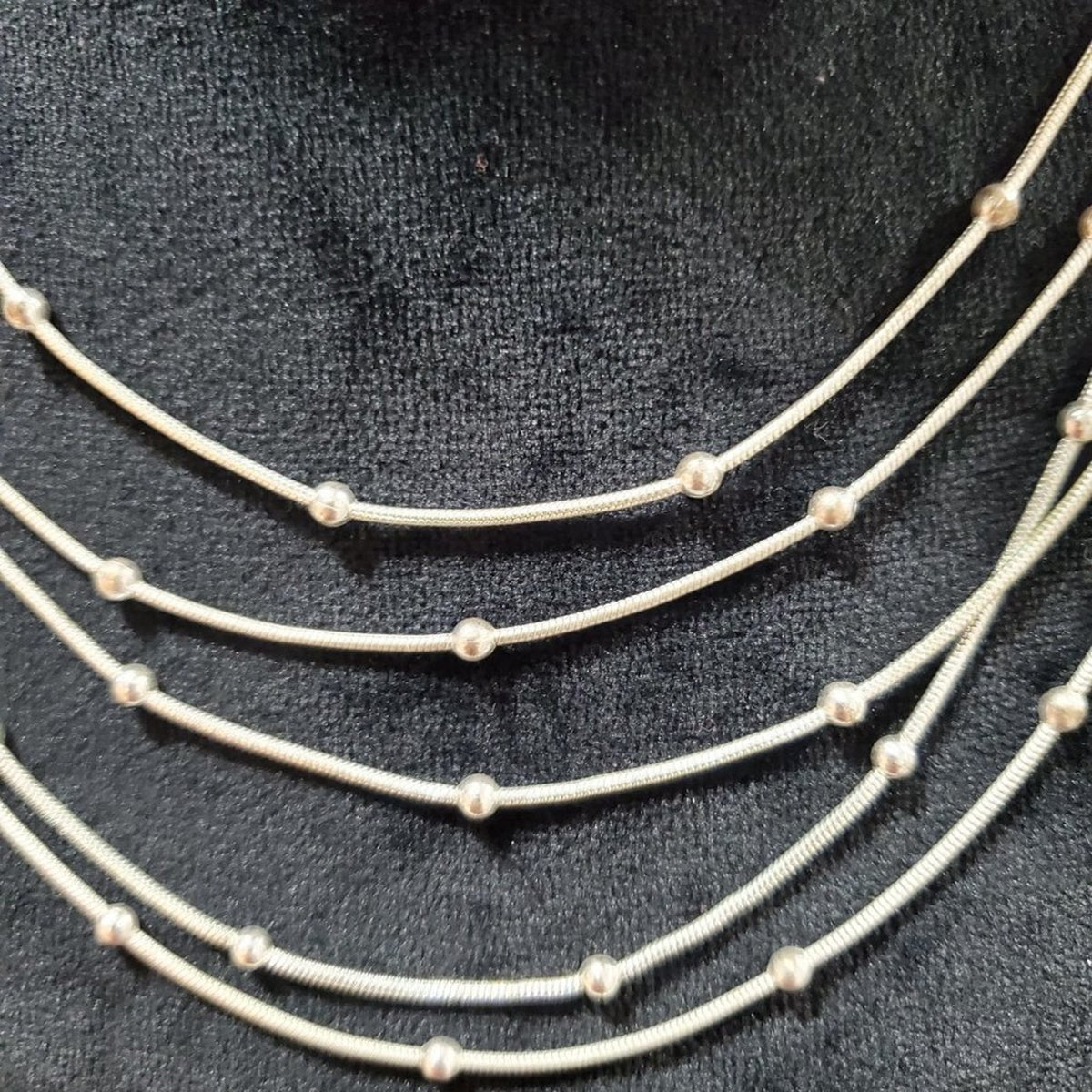 Women's Gold Multilayer Round Beaded Fashion Jewelry Necklace