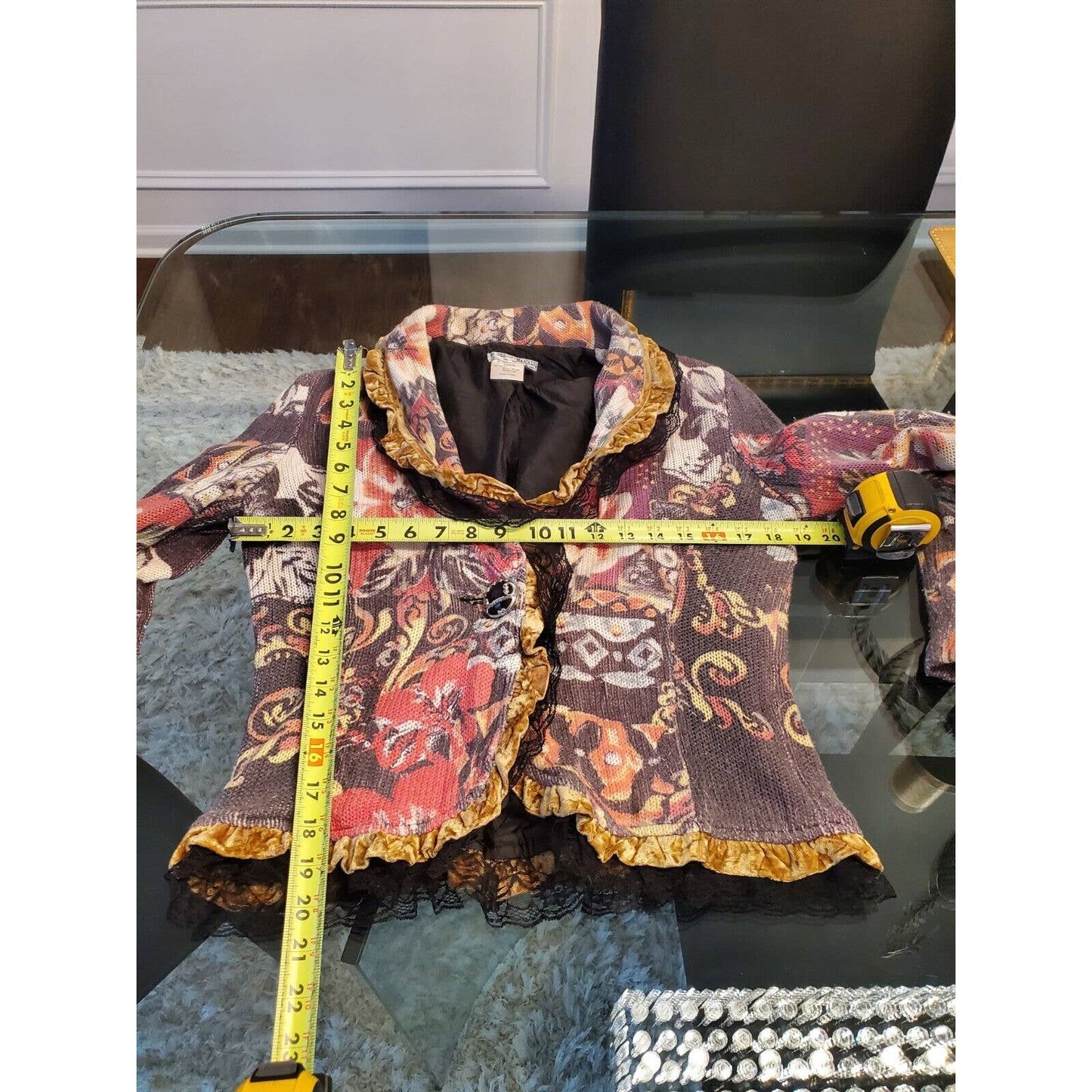 Alberto Makali Women's Floral Polyester Long Sleeve Casual Jacket Blazer Size M