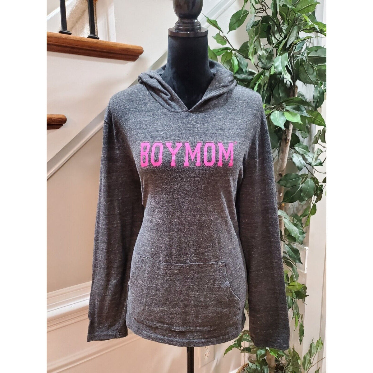 Alternative Womens Gray Polyester Long Sleeve Pullover Hoodie Sweater Size XL