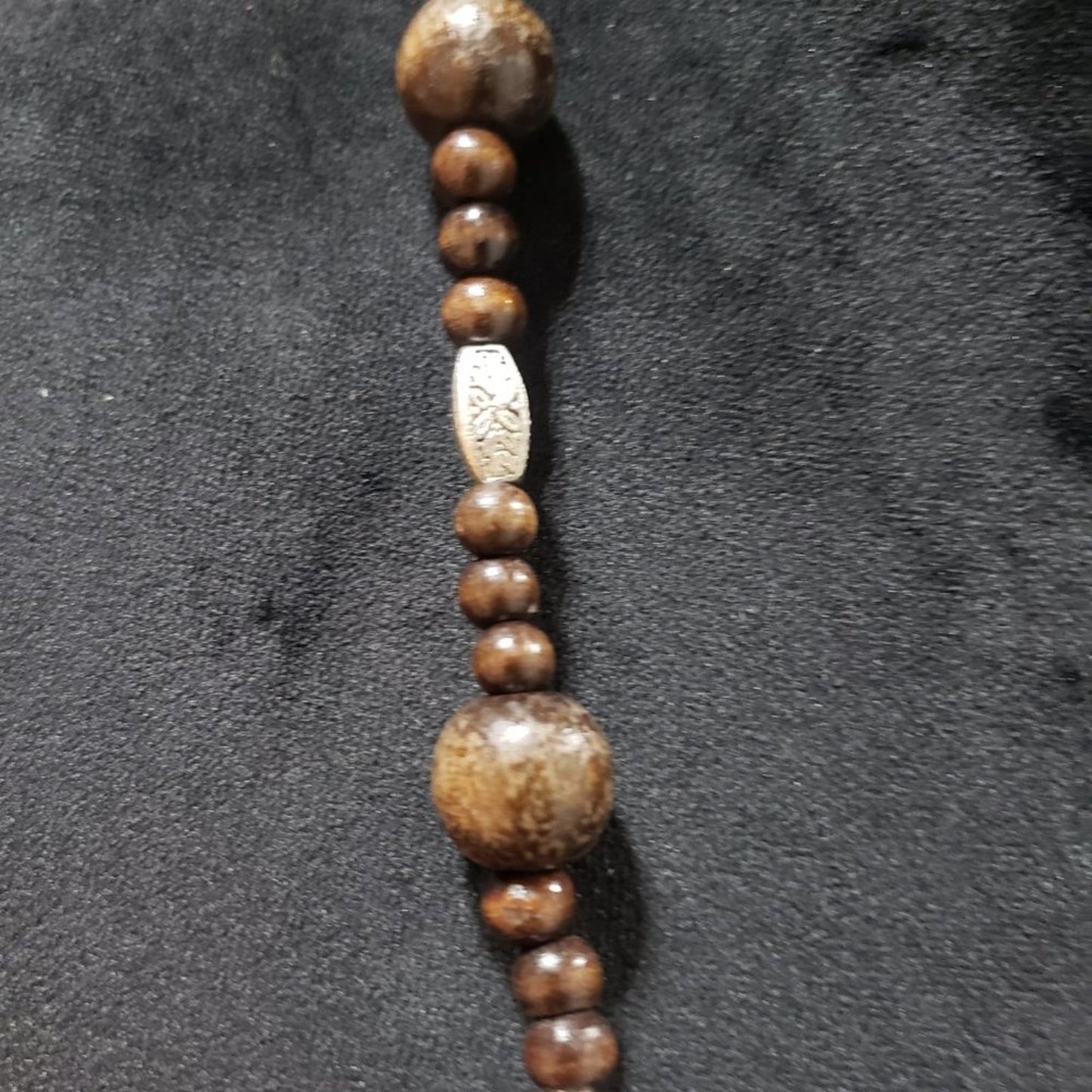 Women's Boho Rosewood & Tone Bead Opera Necklace