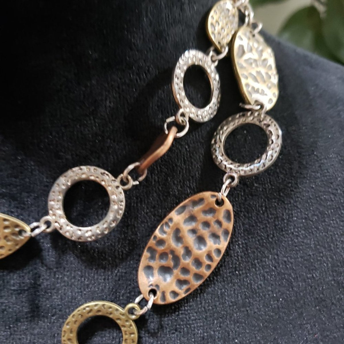 Womens Fashion Brown Paparazzi Trippin on Texture Necklace with Lobster Clasp