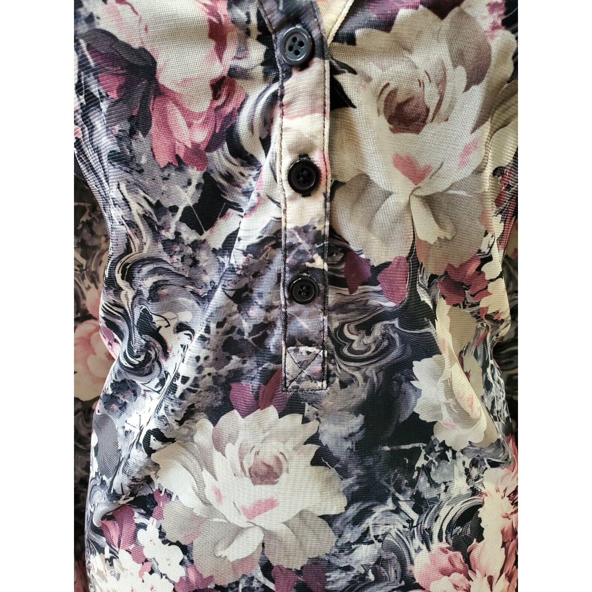 G Collection Women Floral Polyester V-Neck Long Sleeve Casual Top Blouse Size 2X
