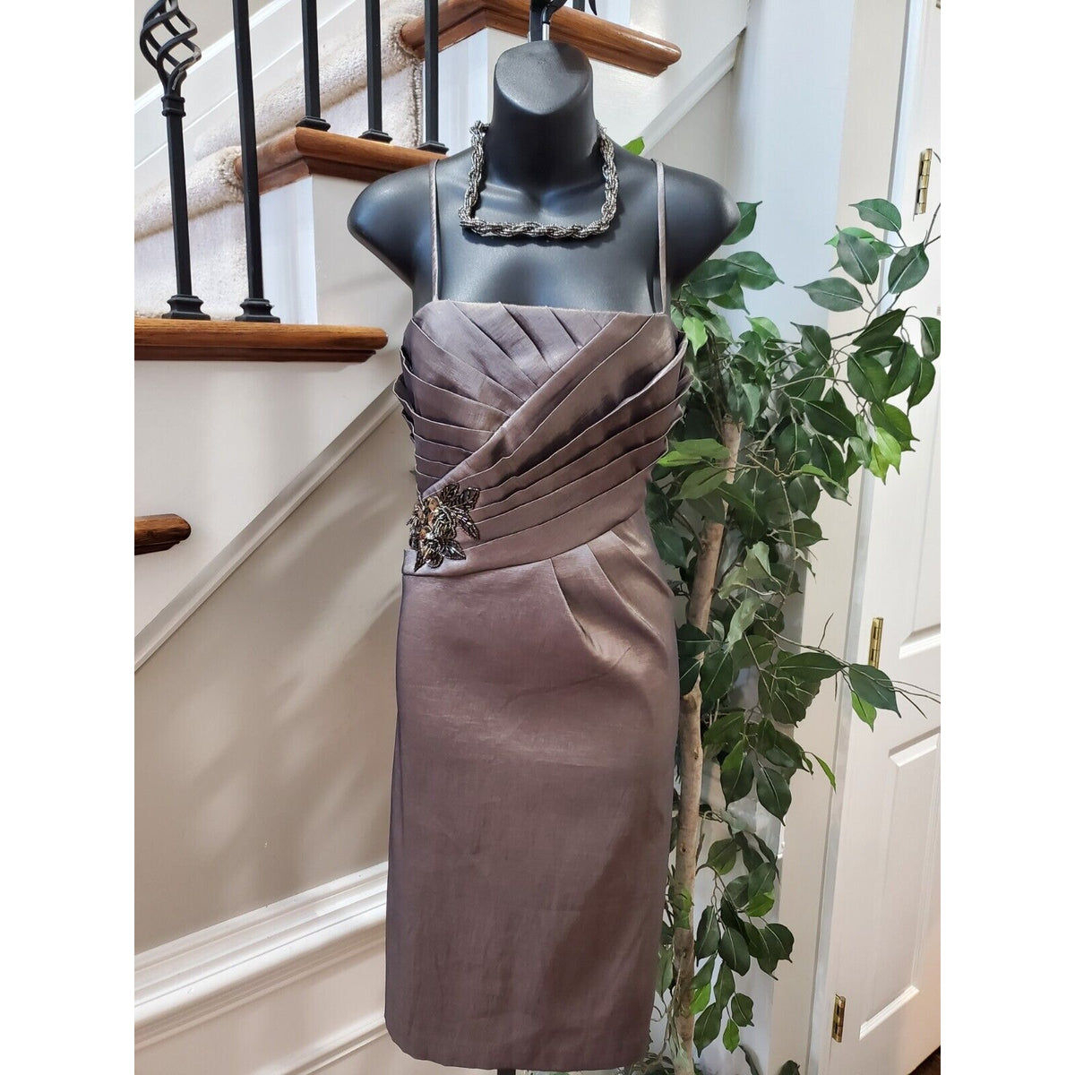 Jessica Howard Taupe Polyester Special Occasion Dress & Jacket 2 Pc's Set 14