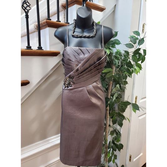 Jessica Howard Taupe Polyester Special Occasion Dress & Jacket 2 Pc's Set 14