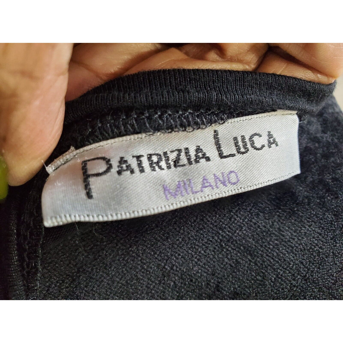 Patrizia Luca Women's Black Rayon Scoop Neck Long Sleeve Top Blouse Size Medium