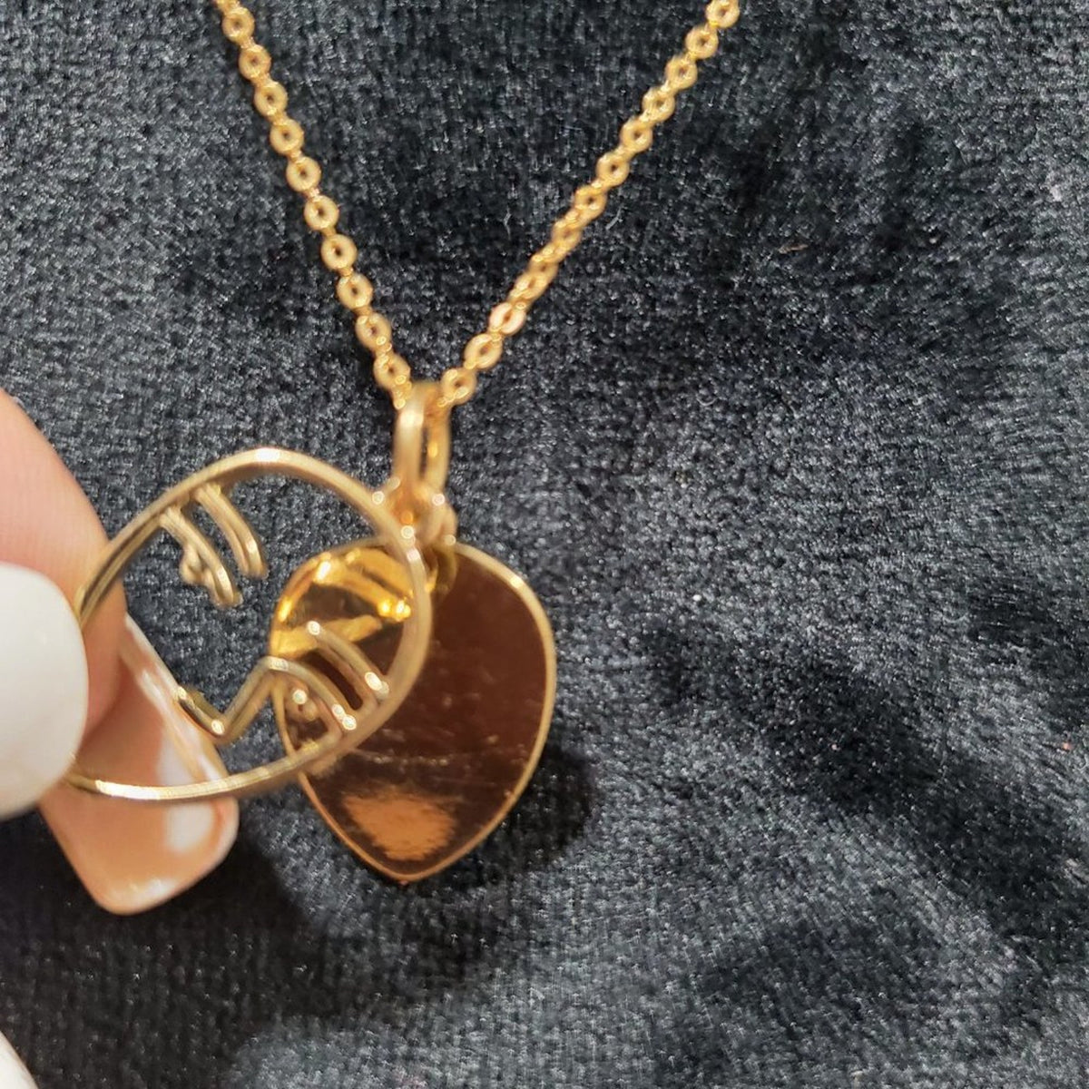 Women's Gold Luxury Love Heart Shaped Charm Pendant Necklace