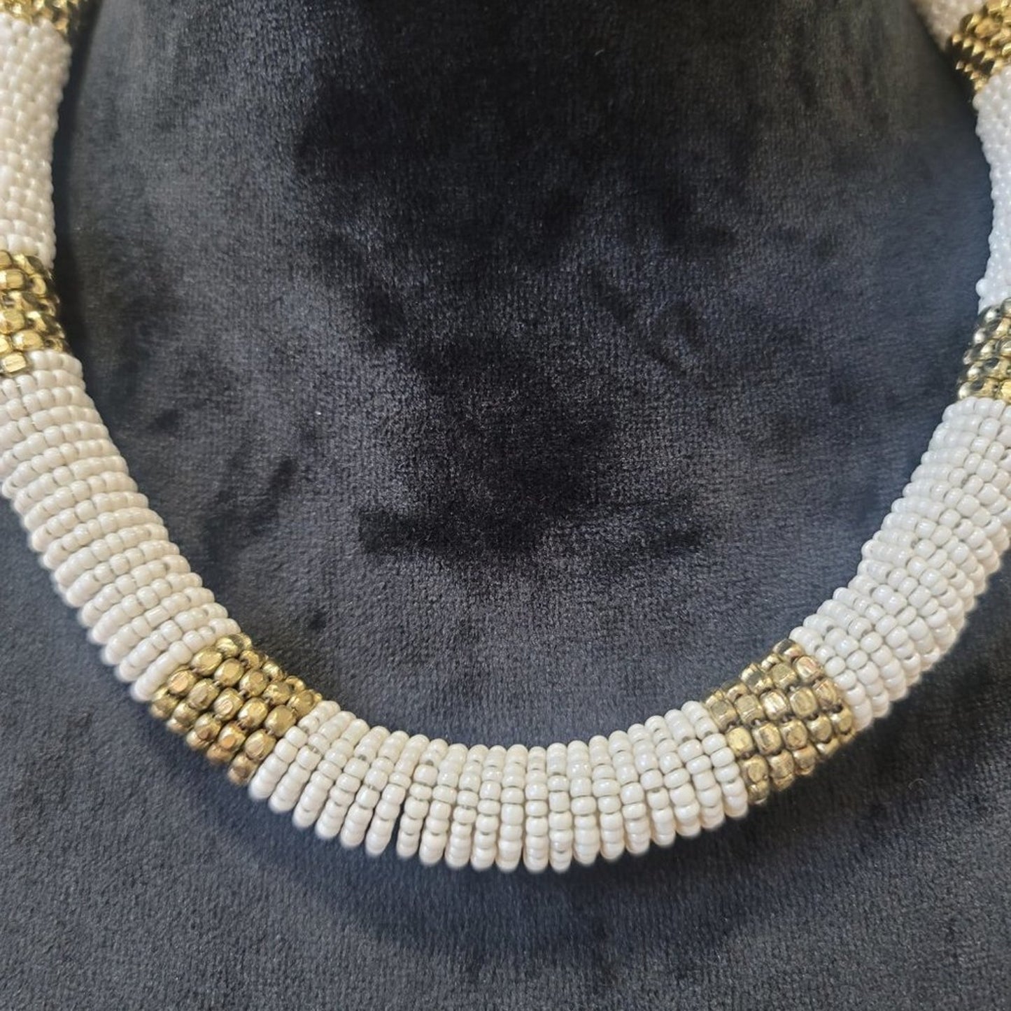 Rang Gali White & Gold Toned German Silver Brass-Plated Necklace