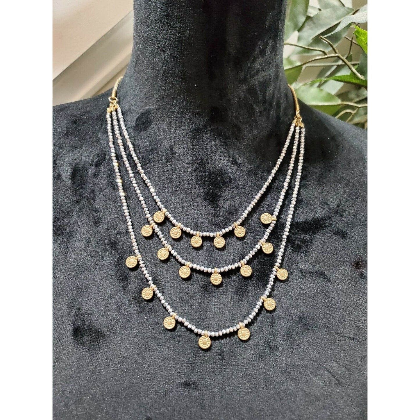 Women's Gold Coin Necklace with Tassel End