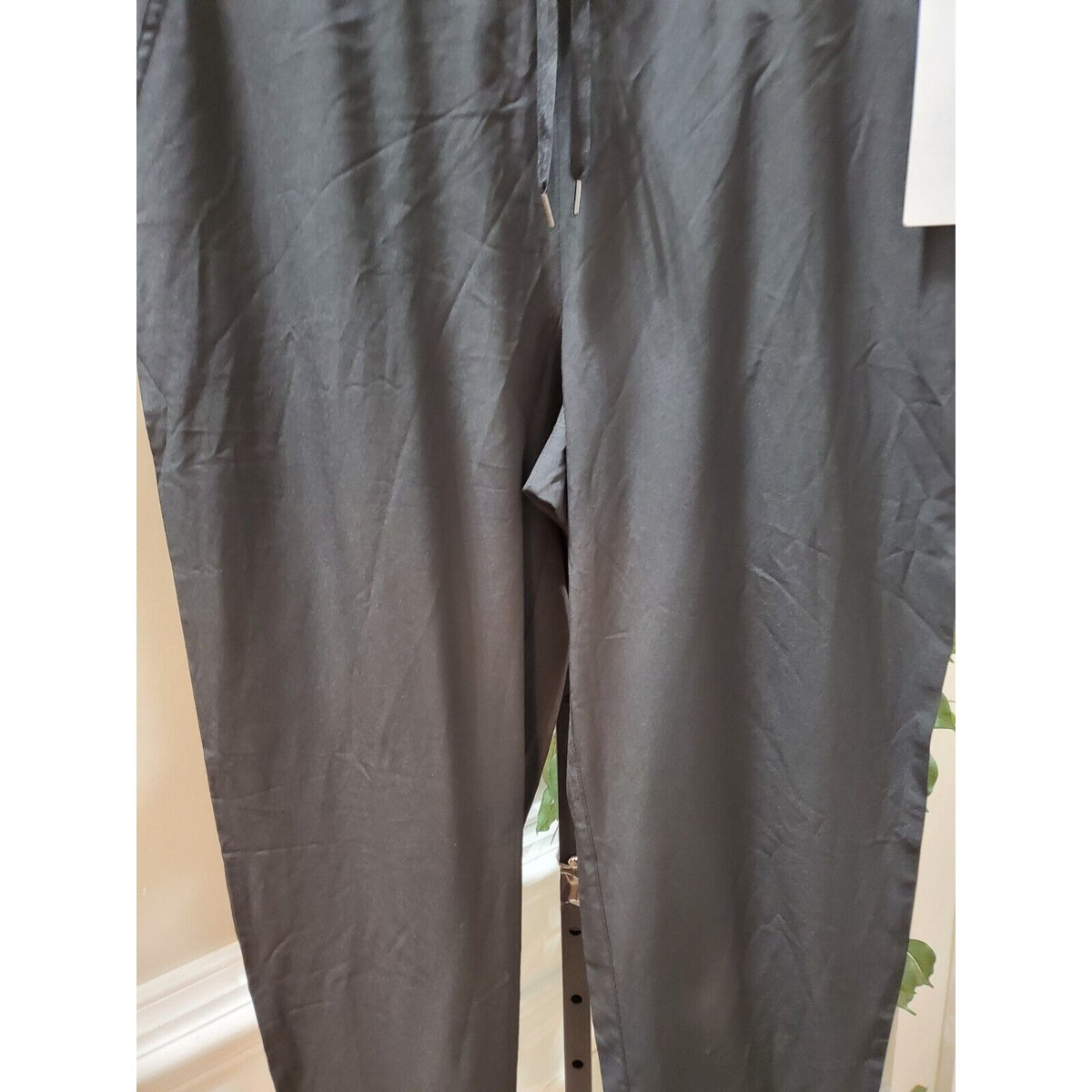 Marika Womens Black Polyester Flat Front Pull On Drawstring Yoga Pant Size XL