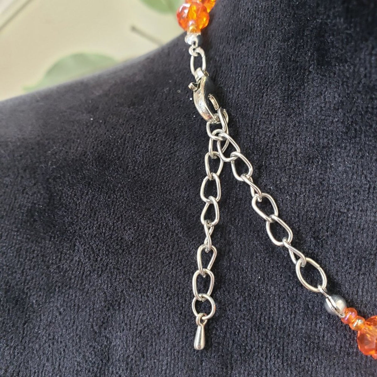 Women's Fashion Orange Crystal Yellow Beaded Choker Necklace