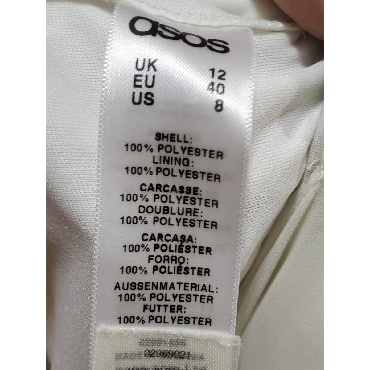 Asos Women's White Solid Polyester V-Neck Short Sleeve Casual Long Maxi Dress 8