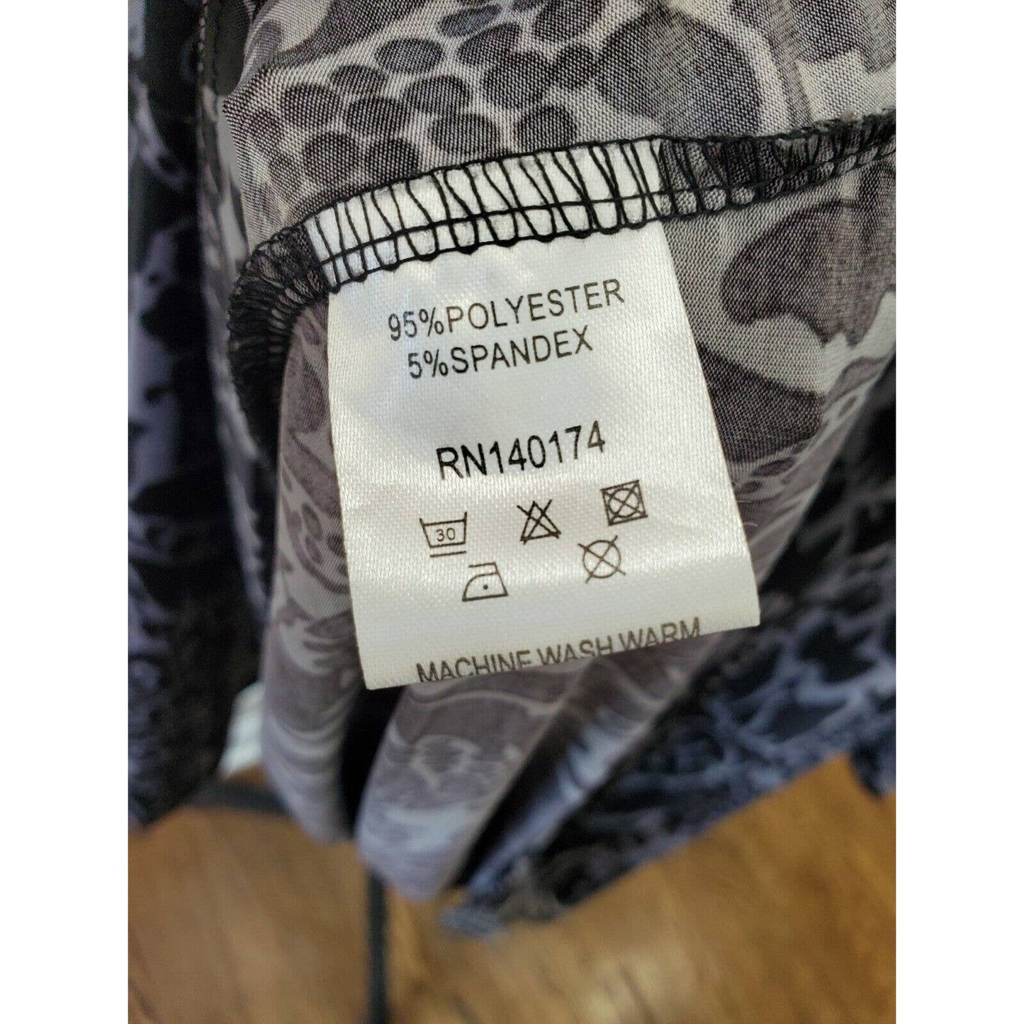 Reeborn Women Black Polyester Scoop Neck Long Sleeve Knee Length Dress Size 1XL