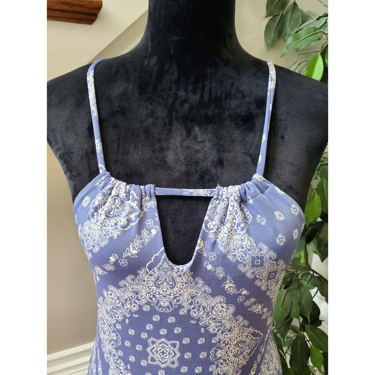 Rue 21 Women Purple Polyester Sleeveless Casual Knee Length Strappy Dress Medium