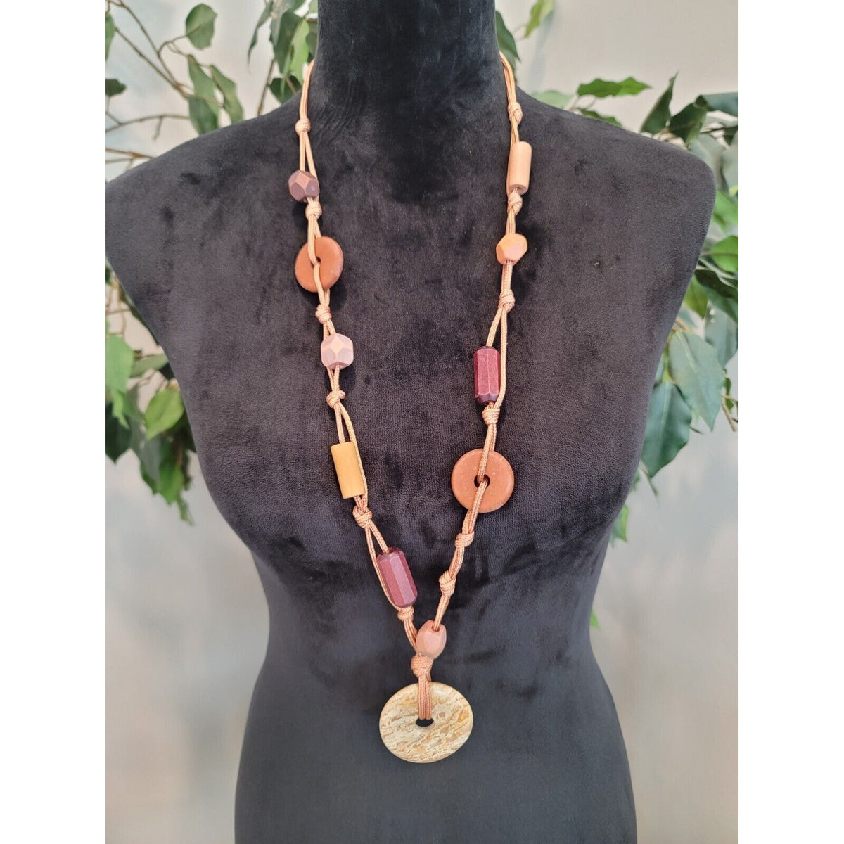 Womens Fashion Multicolor Beaded Pendant Teardrop Necklace Handmade Boho jewelry