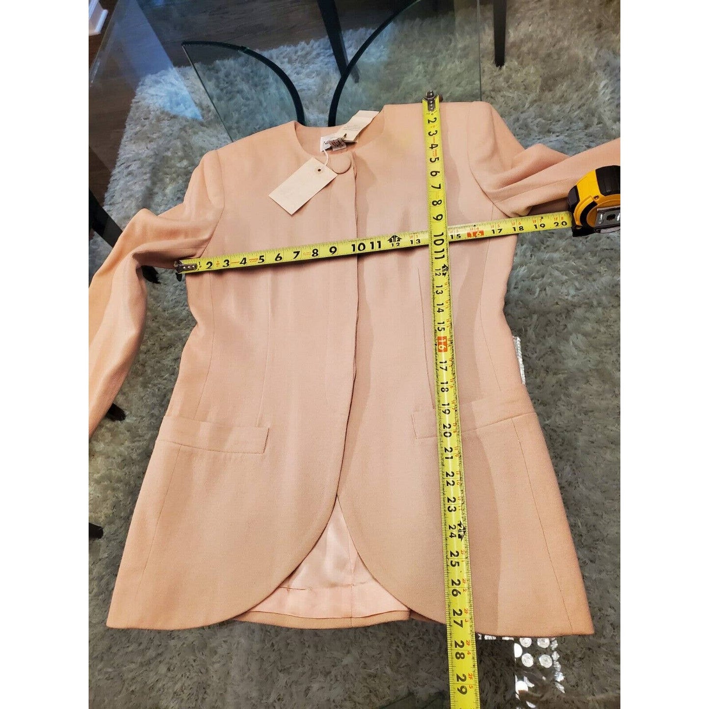 VTG New Classics Casual Corner Beige Single Breasted Blazer& Skirt 2 Pc's Suit 4