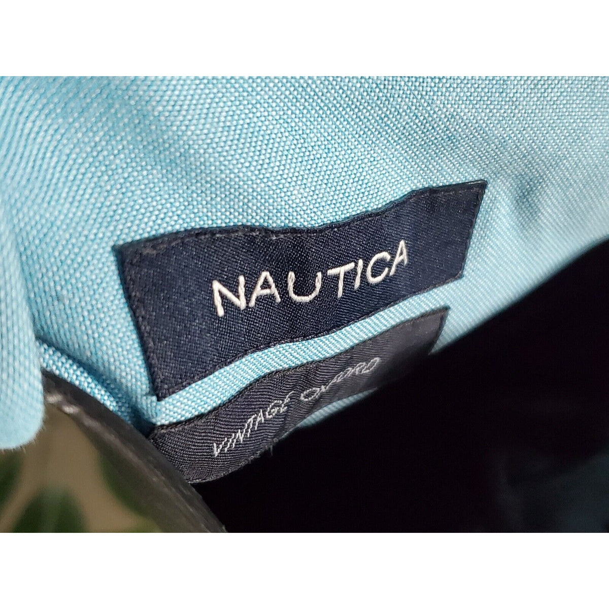 Nautica Men's Blue Cotton Long Sleeve Collared Buttons Down Casual Shirt 15.5