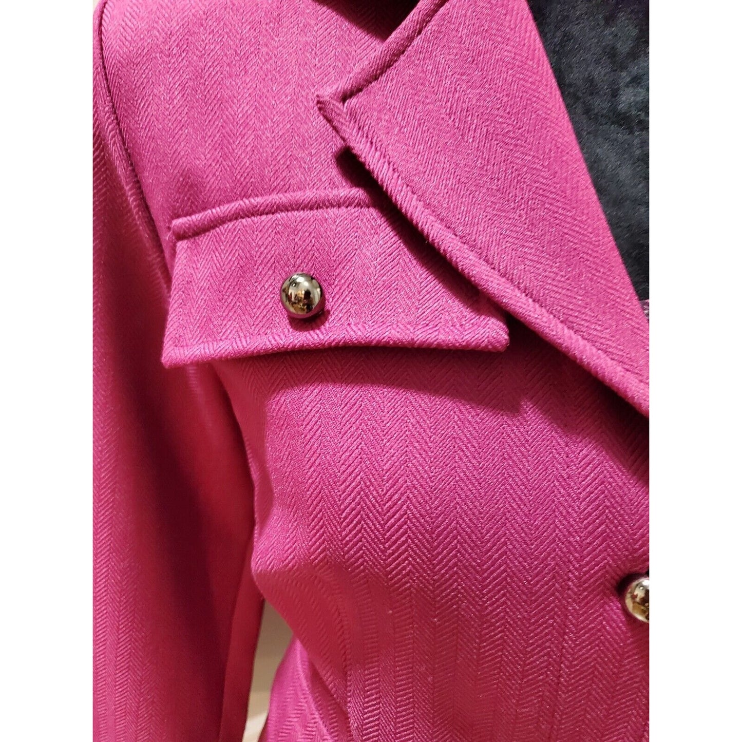 R&K Women Purple 100% Polyester Single Breasted Long Sleeve Top & Coat Size 10