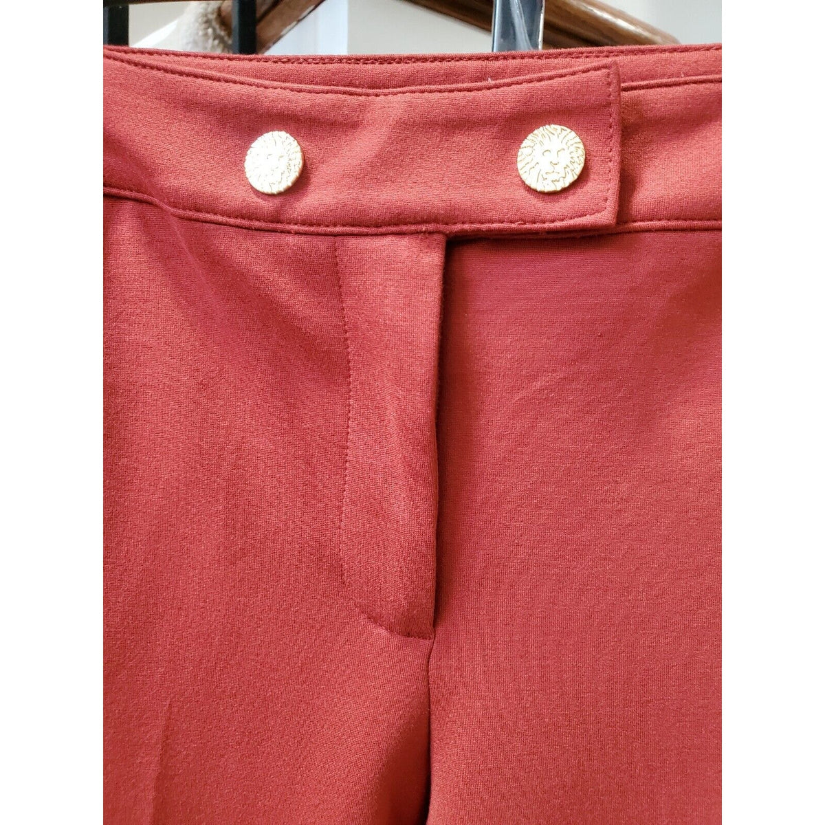 Anne Klein Women's Cinnamon Polyester Slim Leg Pocket Zip Stretch Pants Size 4