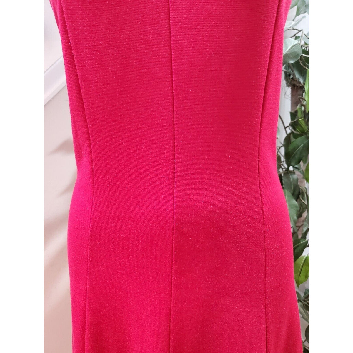 Blooming Rose Women Red Polyester Round Neck Sleeveless Knee Length Dress XL