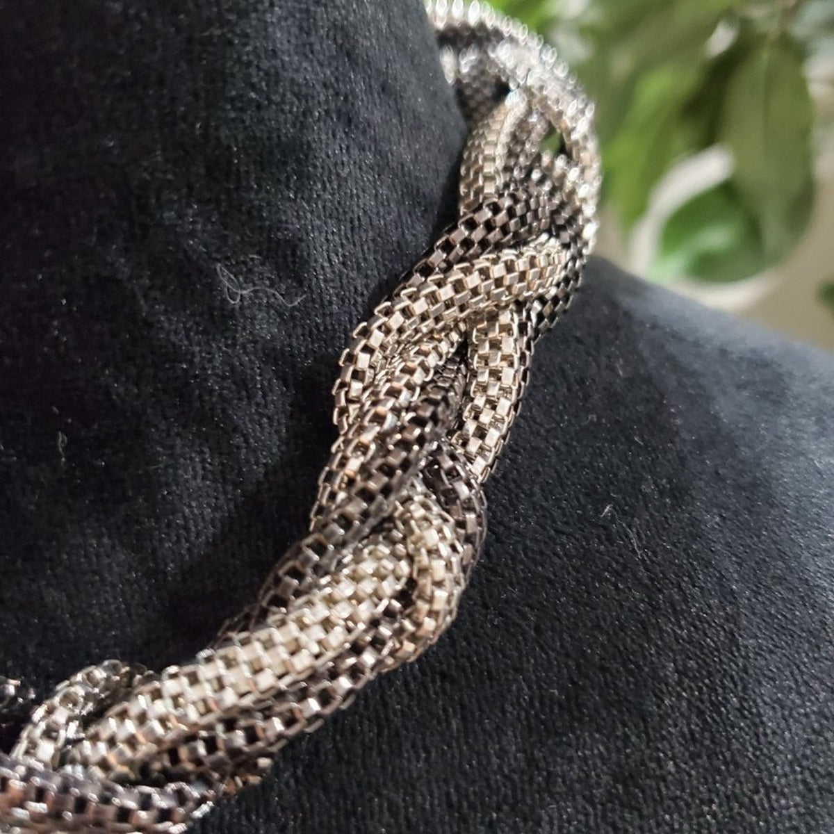 Silver Plated Egypt Cleopatra Bold Snake Braided Chain Collar Choker Necklace