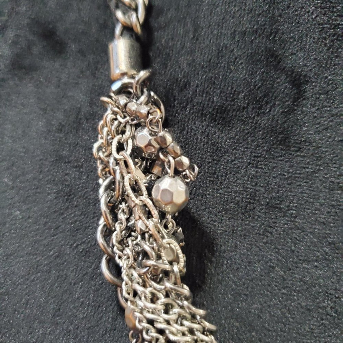 Womens Chunky Braided Mixed Silver Chains Necklace